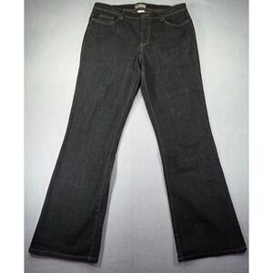 Faded Glory Womens Stretch Bootcut Jeans Black Dark Wash Size 14 Average